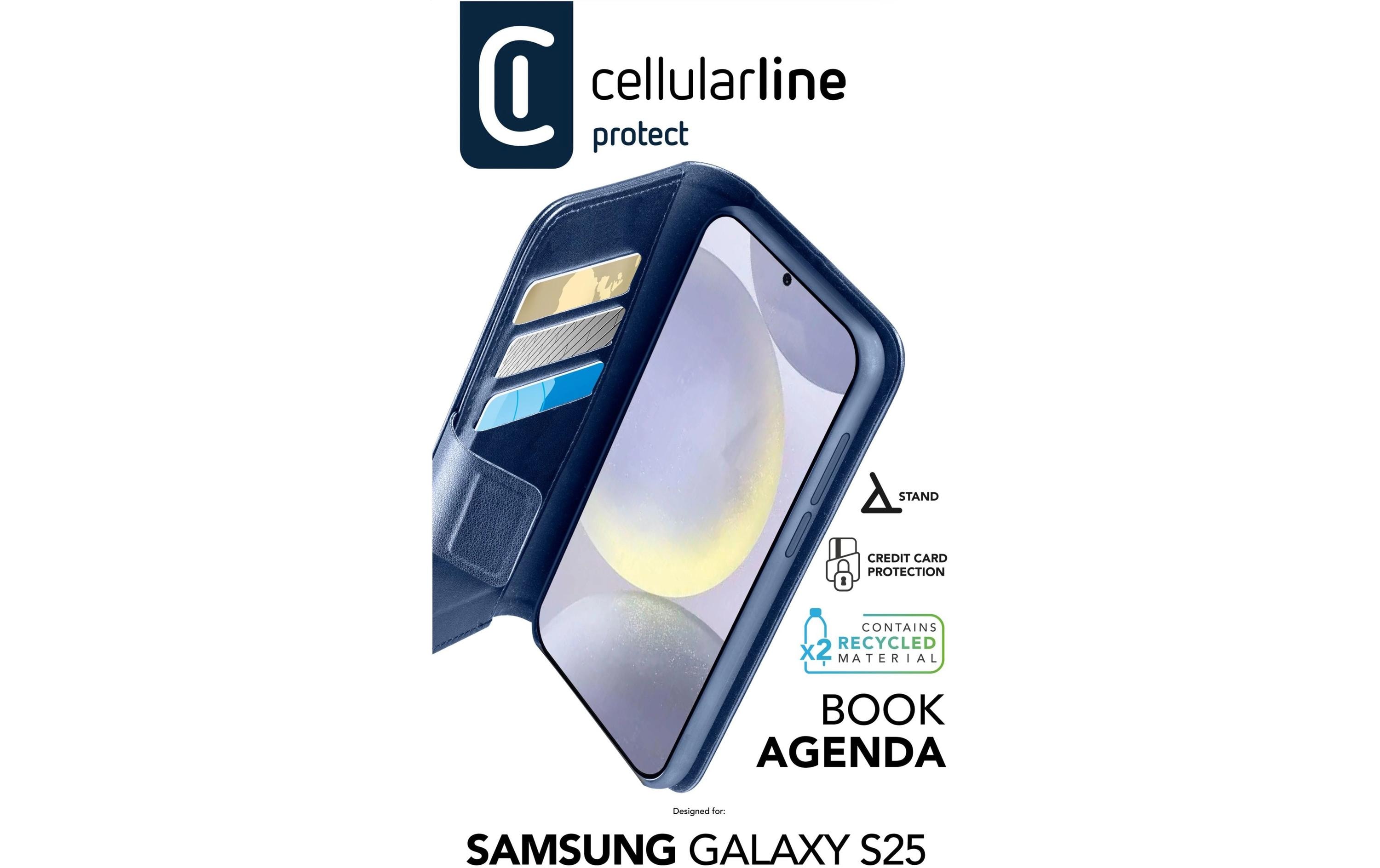 Book Cover Book Agenda 2 Galaxy S25 BlauHandyhülle für das Samsung Galaxy S25