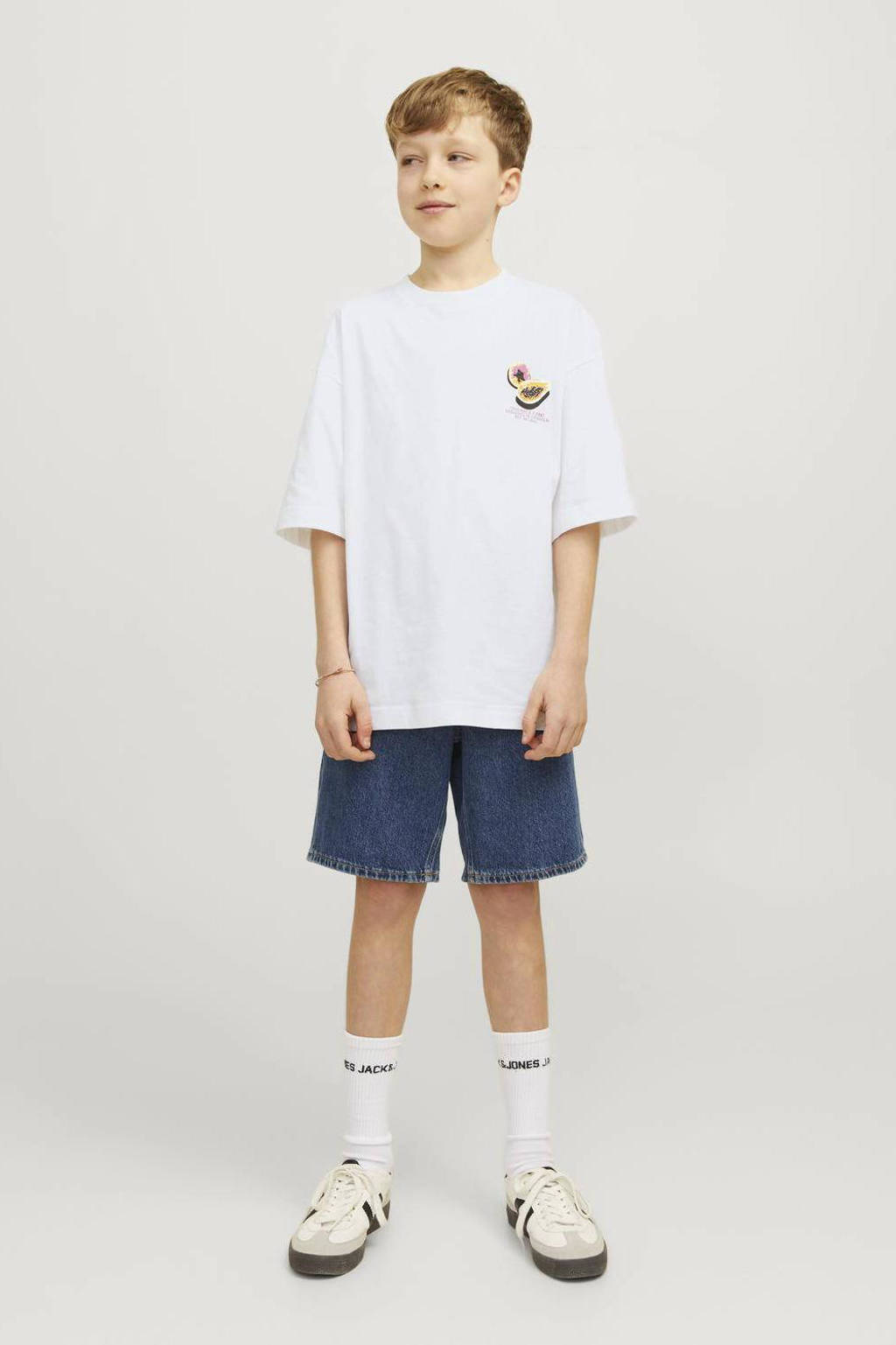 JACK & JONES T-shirt JORTAMPA met backprint wit