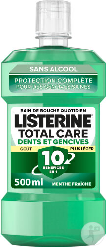 Listerine Total Care Bain De Bouche 10en1 Dents Et Gencives Sans Alcool Flacon 500ml