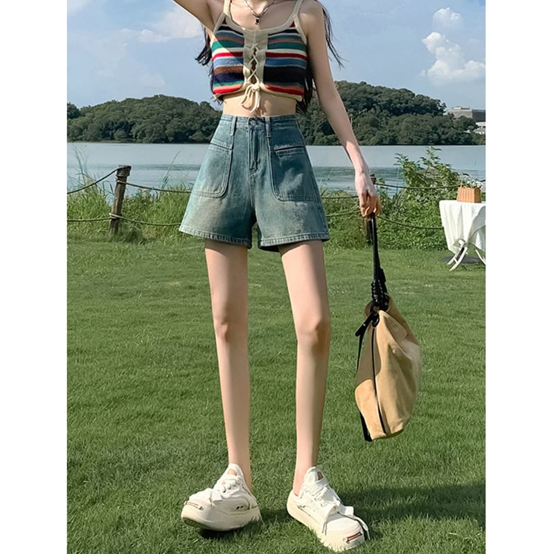 Horrysonie - Denim shorts met hoge taille