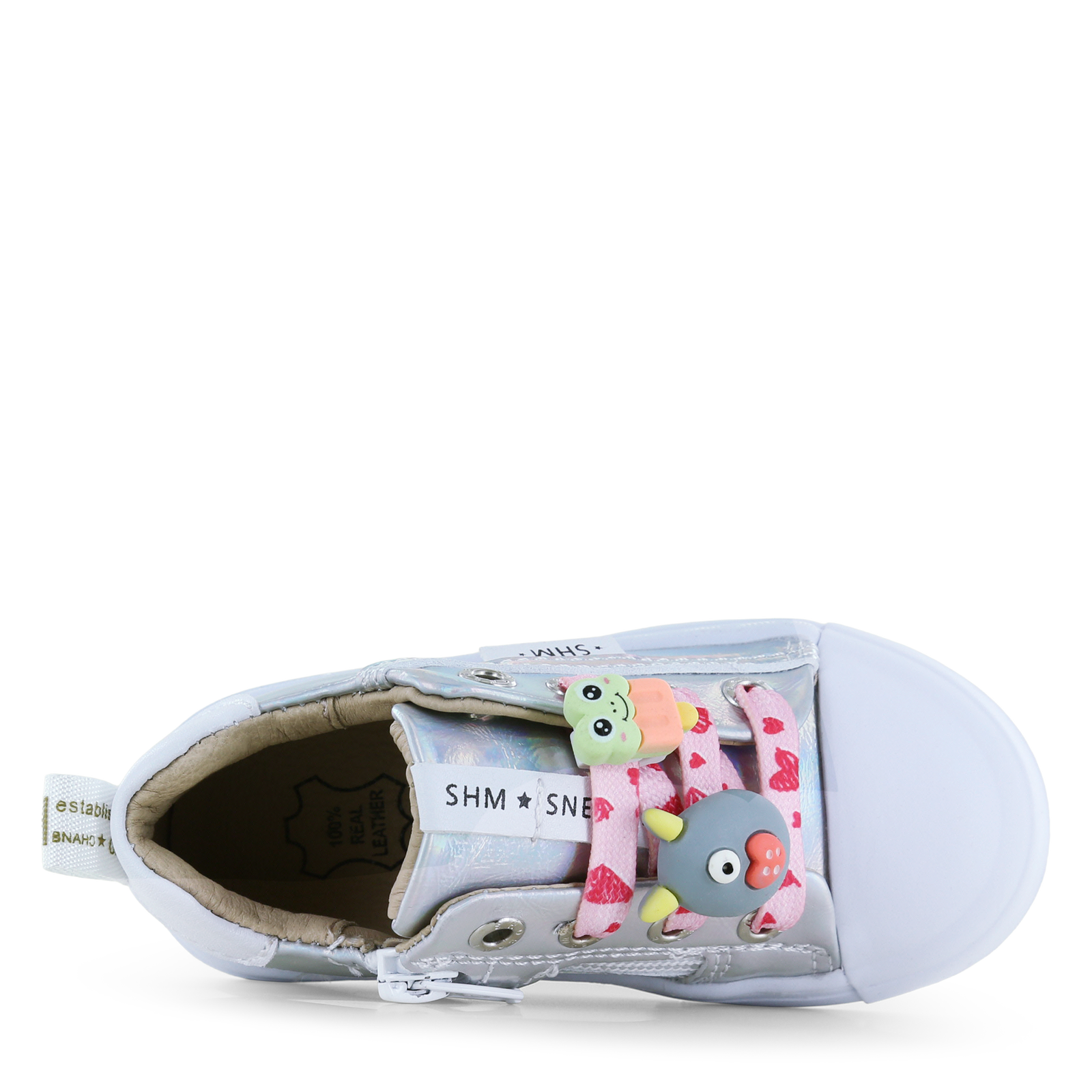 Shoesme metallic zilveren sneaker Metallic, Microfiber leer | Meisjes schoe