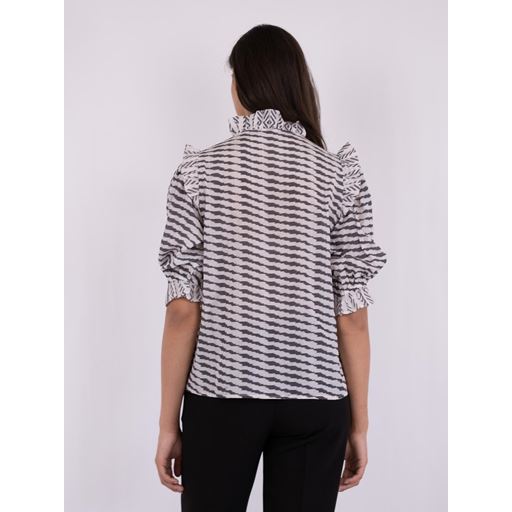 Neo Noir Chacha Graphic Bluse, Antracit, 42