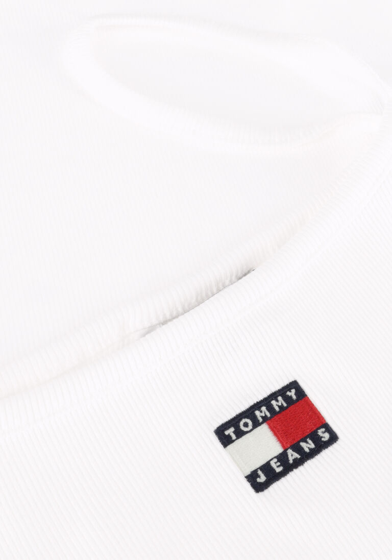TOMMY JEANS witte tommy jeans top tjw badge rib strap top