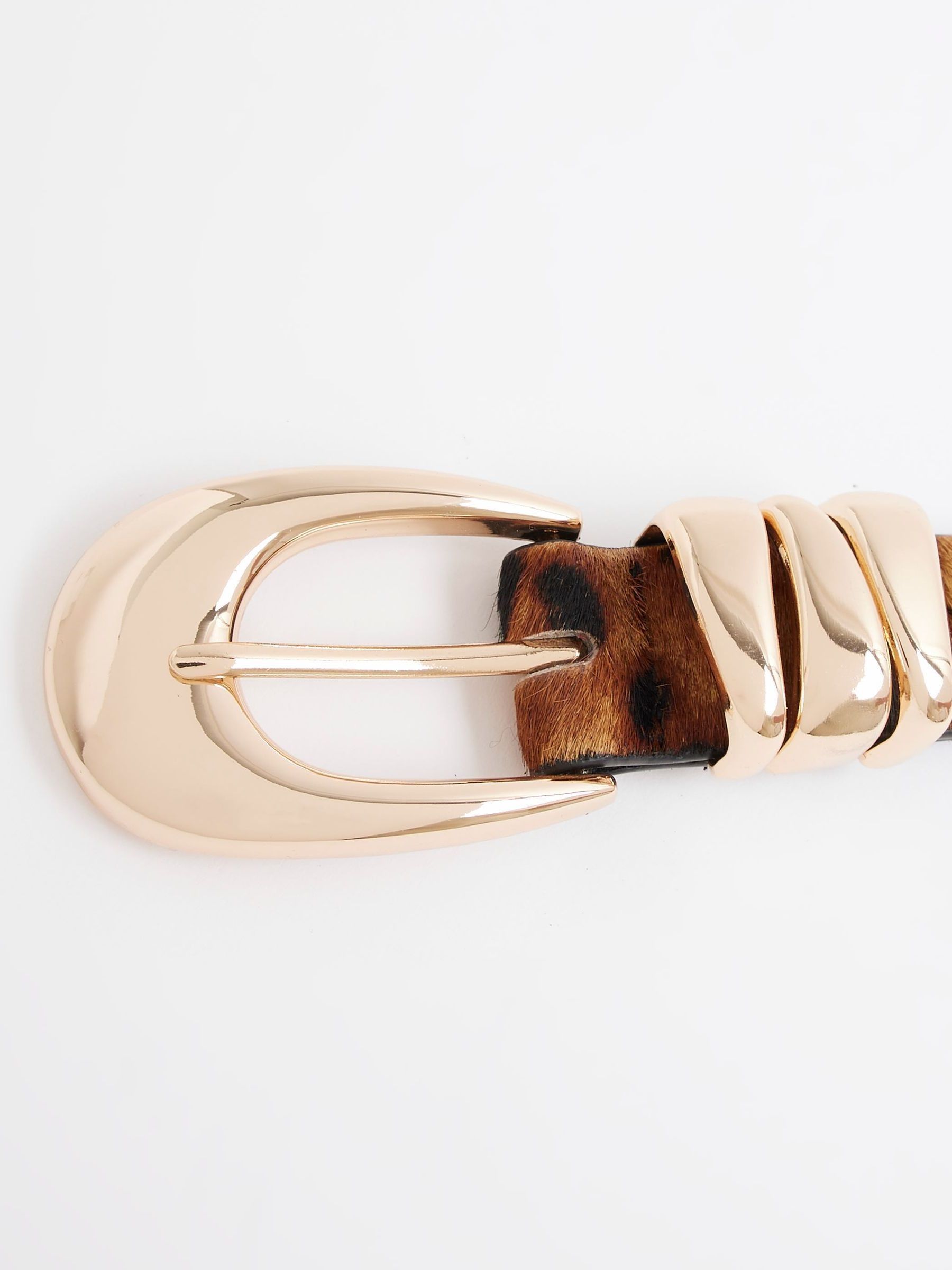 River Island Leopard Print Triple Keeper Belt