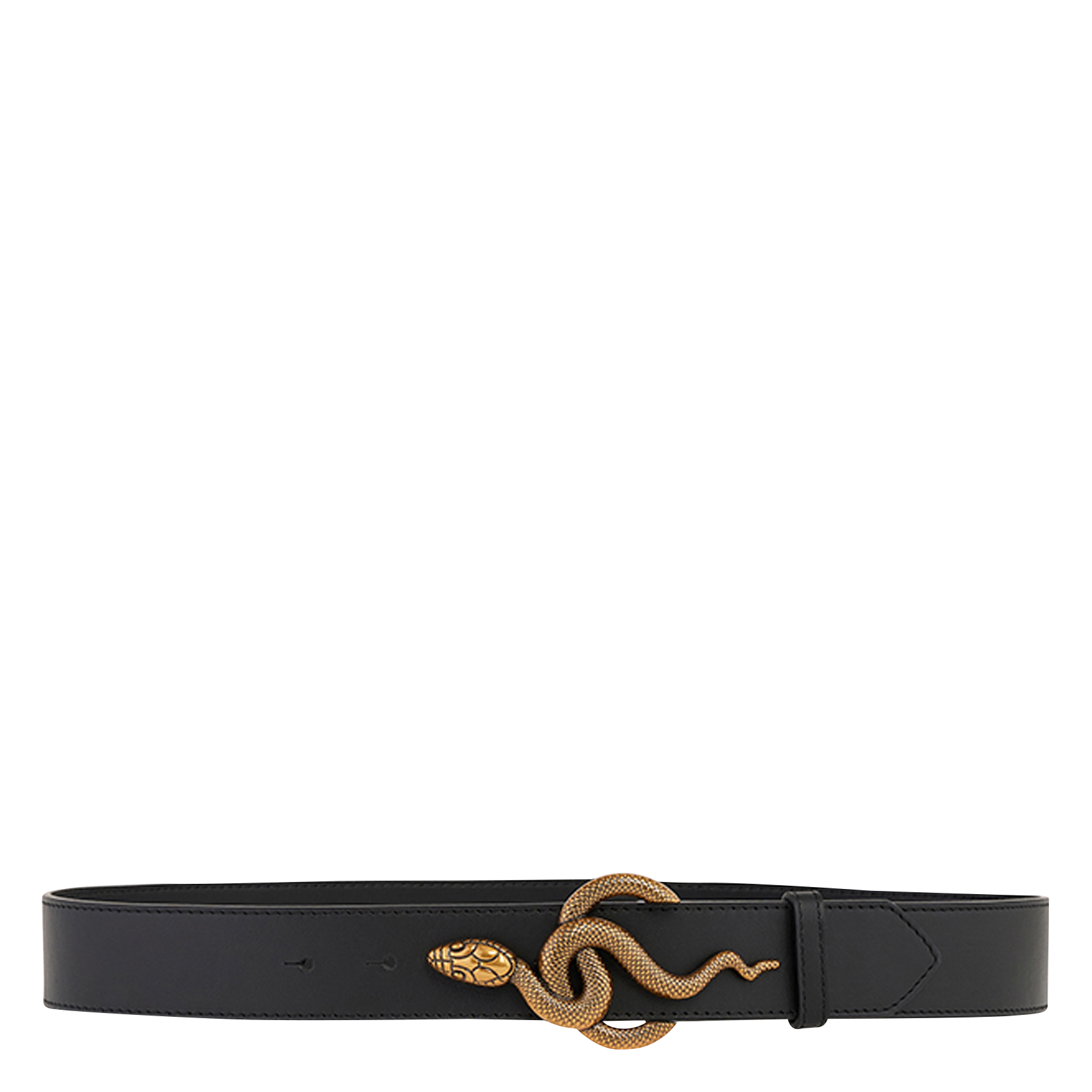CLEO - Ceinture fermoir serpent en cuir | Noir