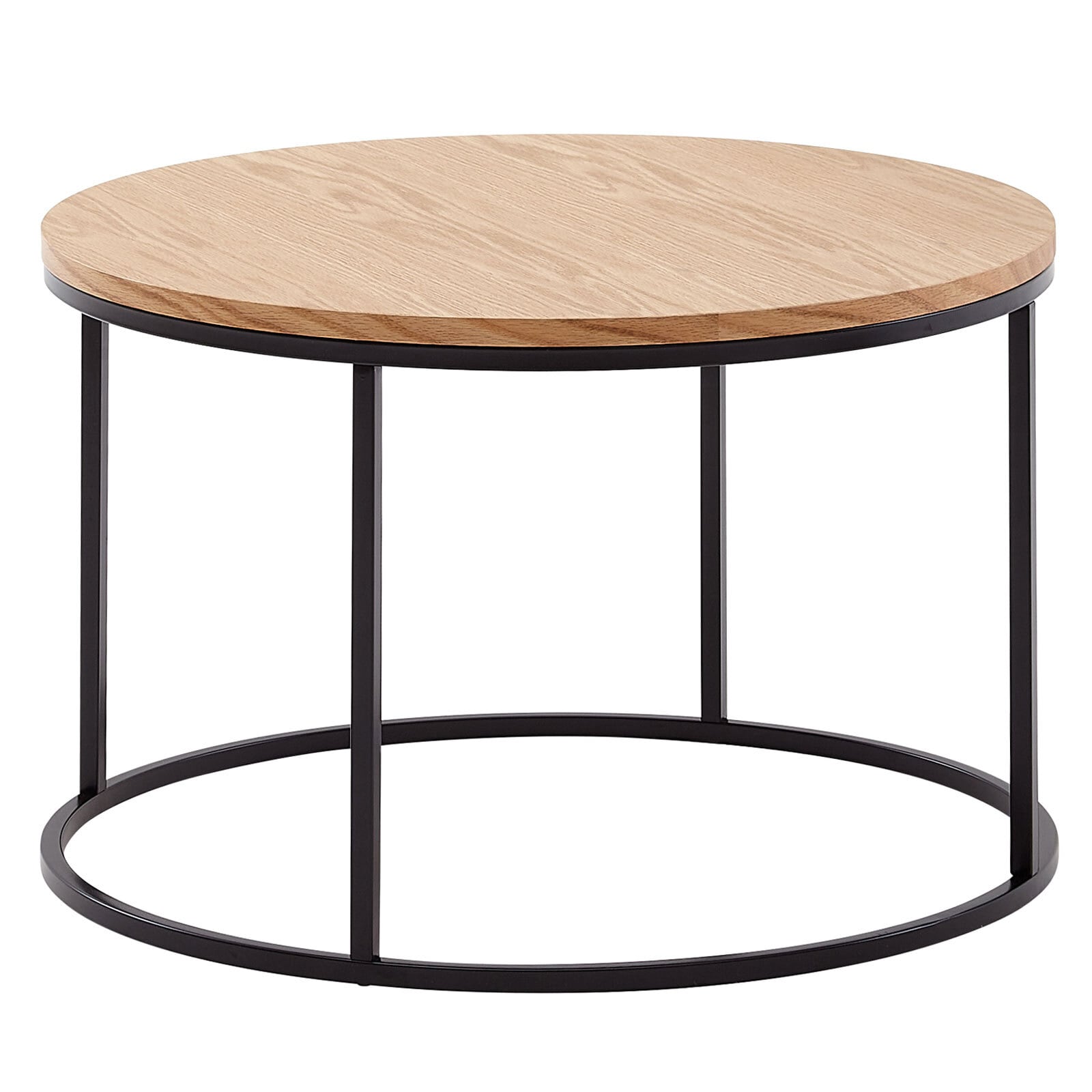Couchtisch rund Ø 70 cm Eiche-Dekor/Schwarz