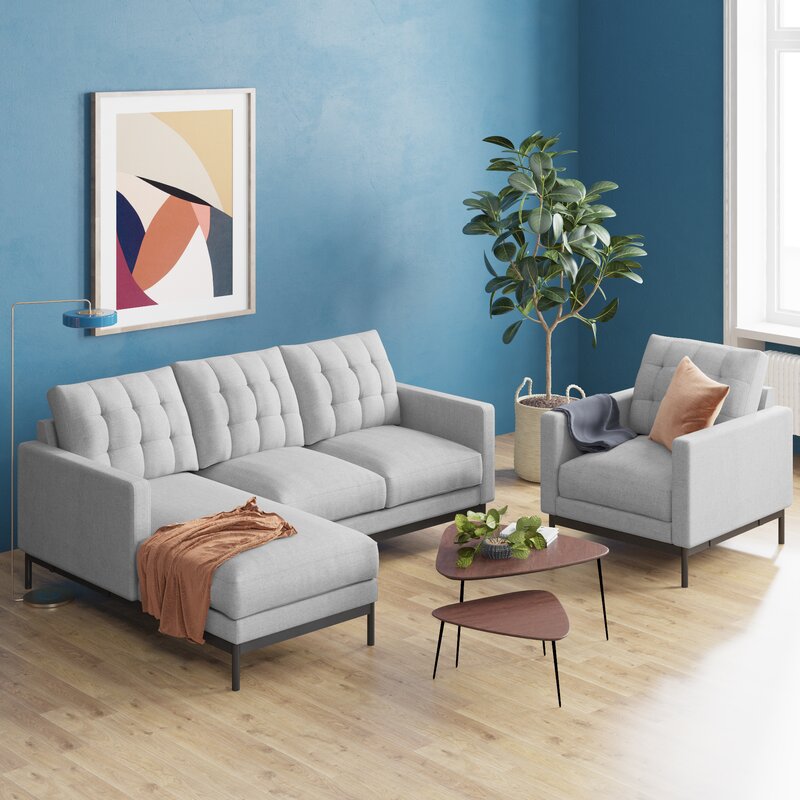 Thompson 77.6&prime;&prime; Wide Reversible Modular Sofa & Chaise