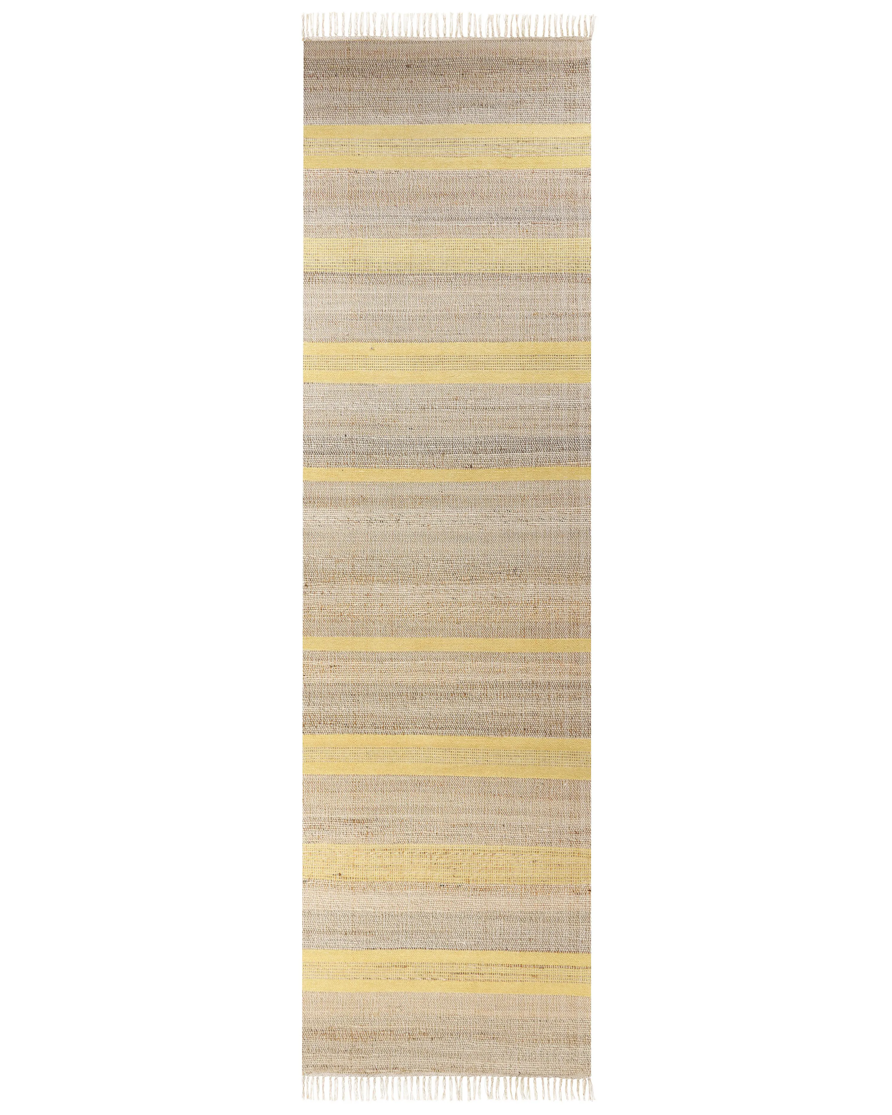 Vloerkleed TALPUR Geel 80 x 300 cm Jute