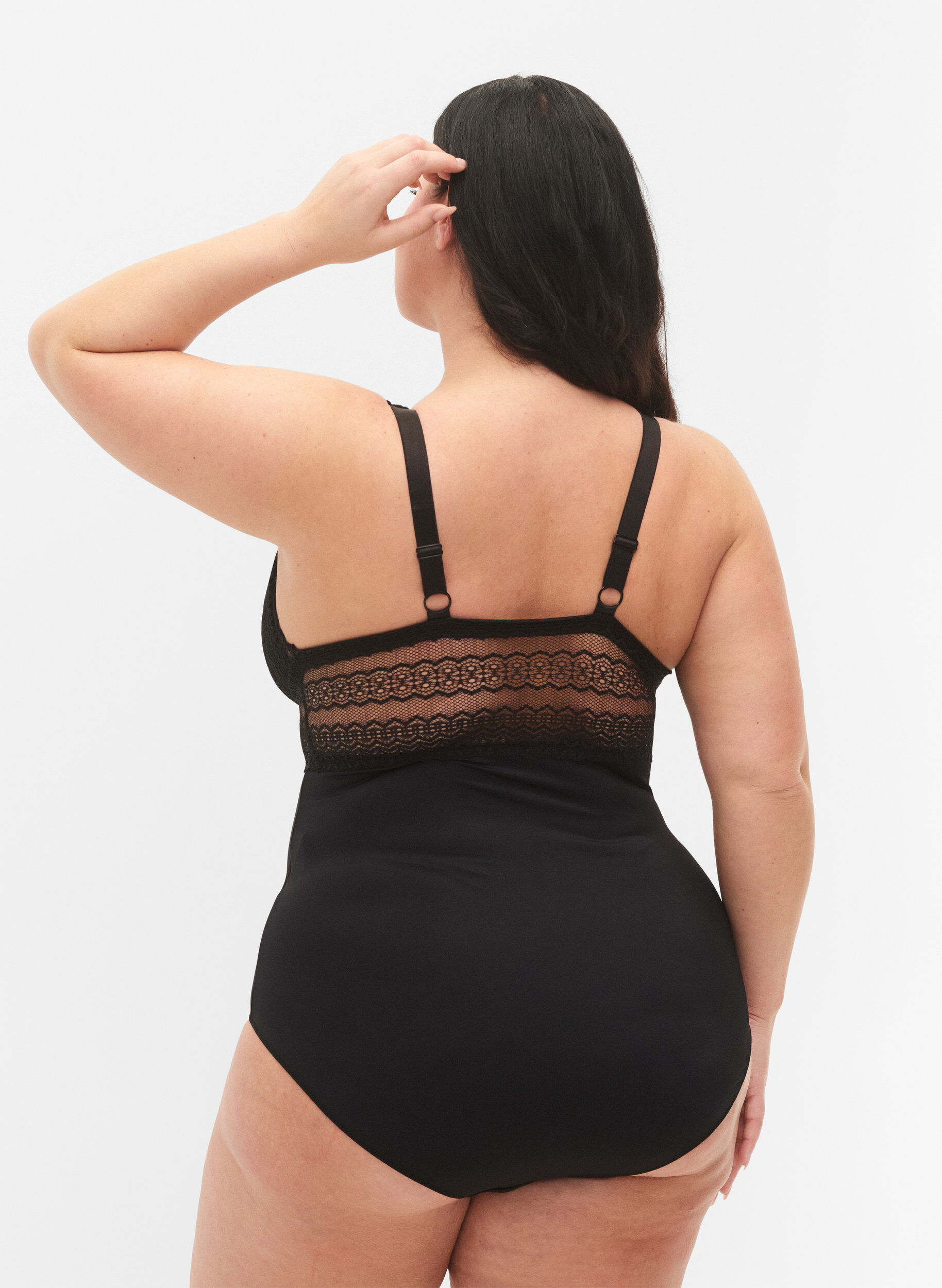 Bodystocking med blonder og blød vattering