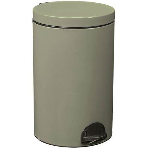 Poubelle à pédale 20 L Gris Vert - Élora