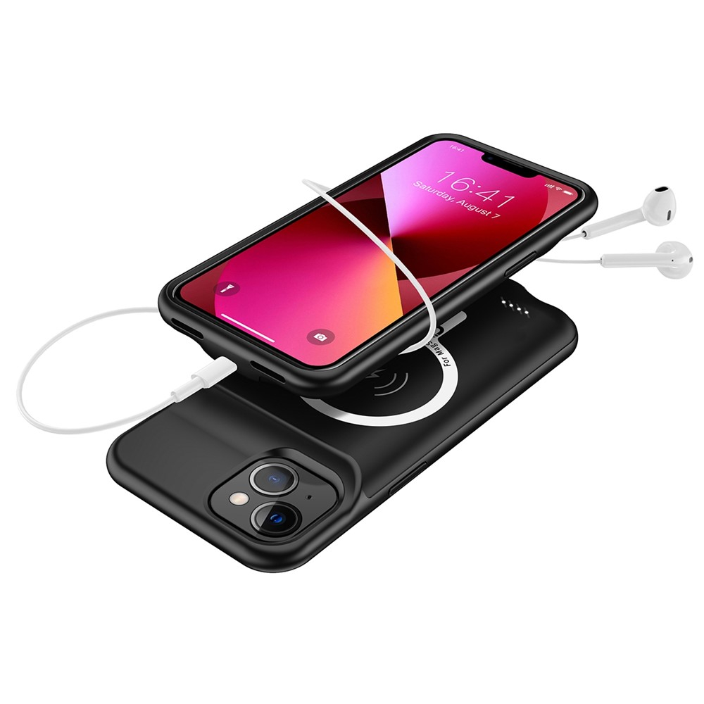 iPhone 13 MagSafe Backpack Akku Case Schutzhülle (7000mAh) - Schwarz