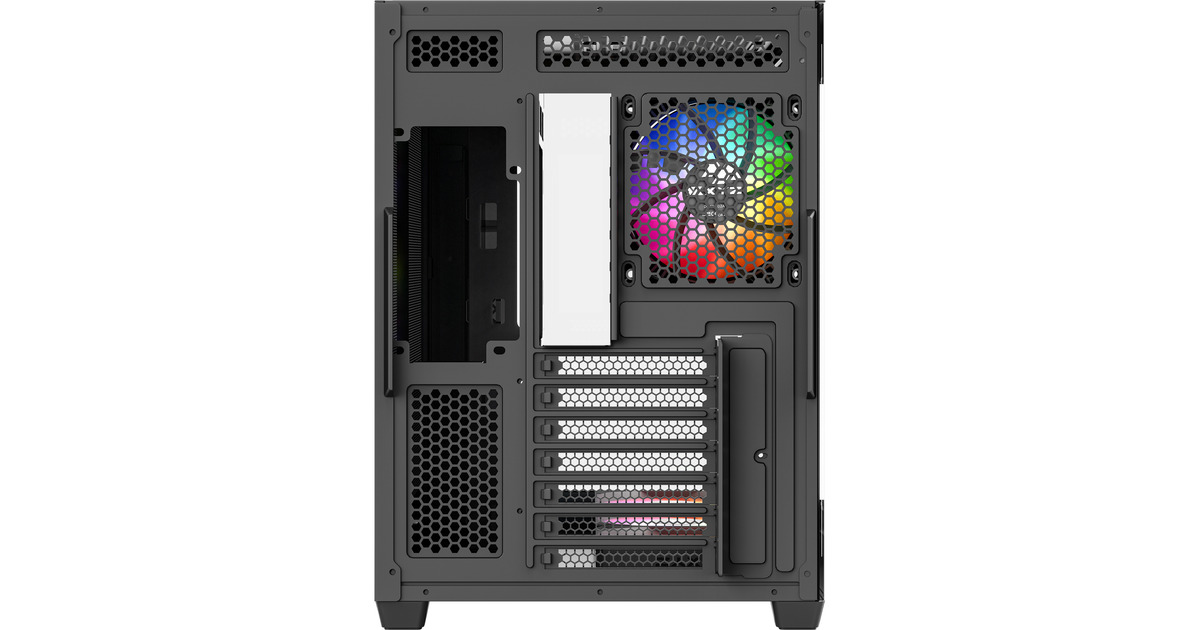 XYZ PC GearTesseract X midi tower behuizing  (Zwart | 2x USB-A | 1x USB-C | Tempered Glass)