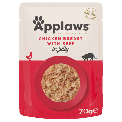Applaws Pouch Chicken & Beef in Jelly 16X70g
