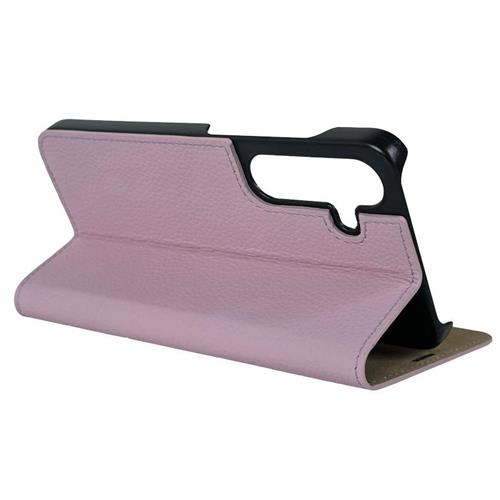 Samsung Galaxy S24  Plus Echtleder Book Case Tasche Flip Cover Hand Made (MARCS24P-M02) - Rosa