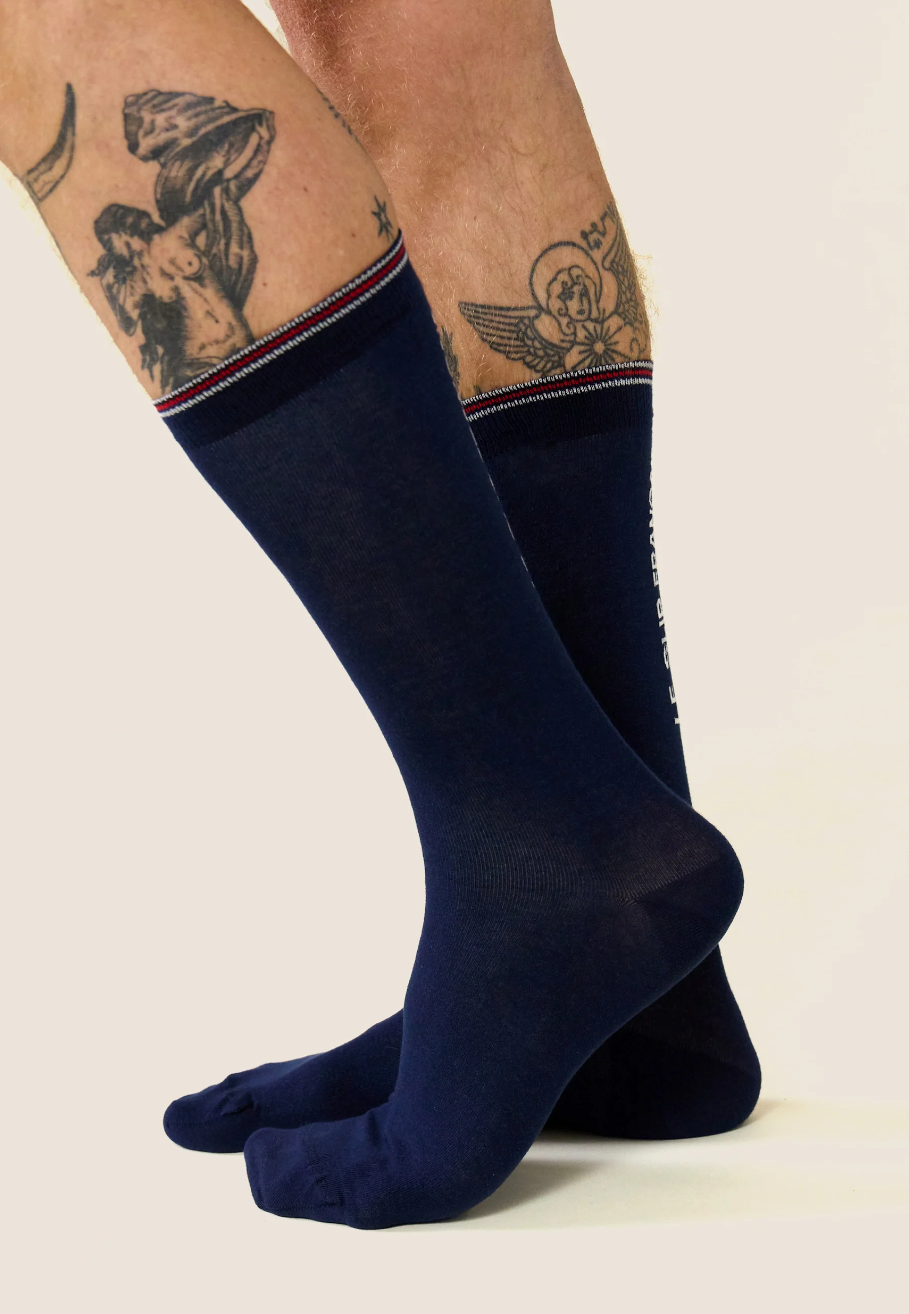 Chaussettes mi-hautes en coton-Cliff Marine