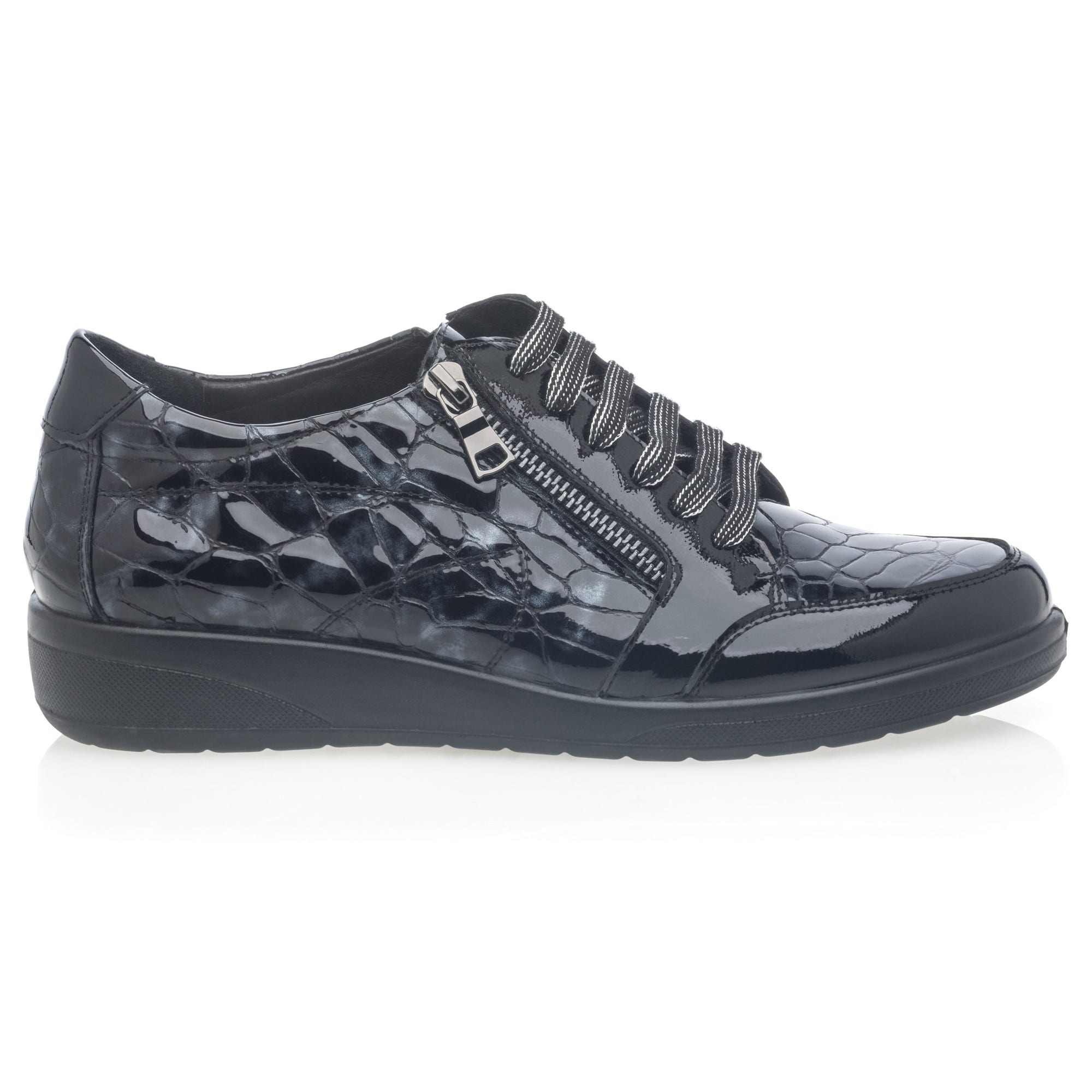 Derbies pieds sensibles Femme en cuir bleu marine