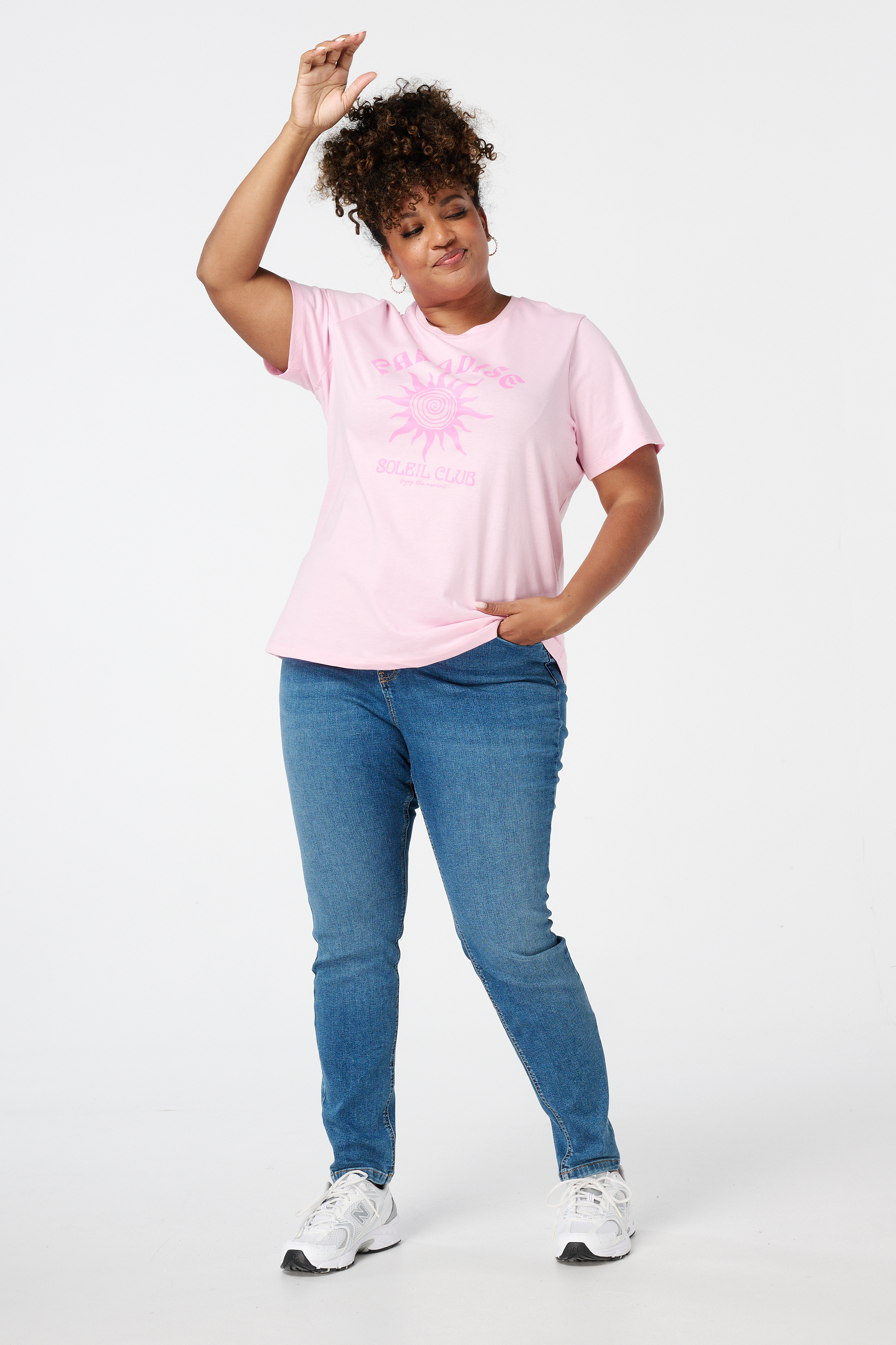 T-shirt met print Licht pink