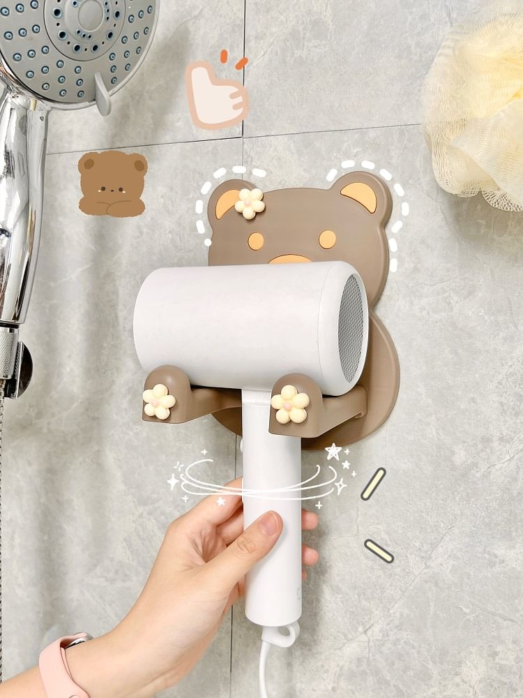 Yunikon - Bear Plastic Föhnhouder / Kleefpad / Set