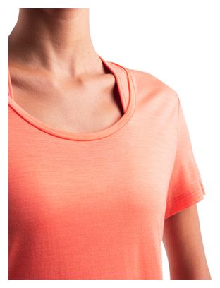 T-Shirt Col Dégagé Femme Icebreaker Merino 125 Cool-Lite Sphere III Orange