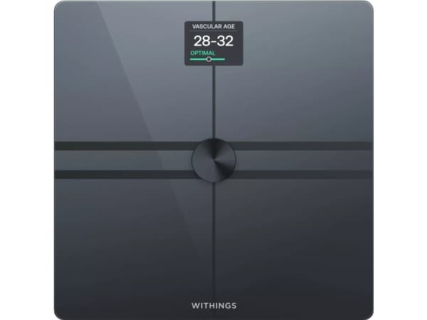 Withings Body Comp - skala med kroppsvektanalyse og pulsmåling. Medisinsk utstyr (svart)