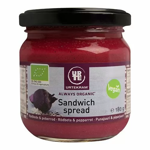 Urtekram Sandwich Spread Rødbeder/Peberrod Ø - 180 g.