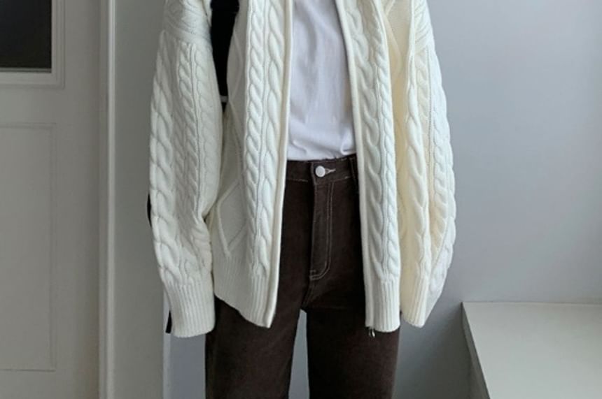 SeoulPop - Unisex kabelgebreid vest met rits