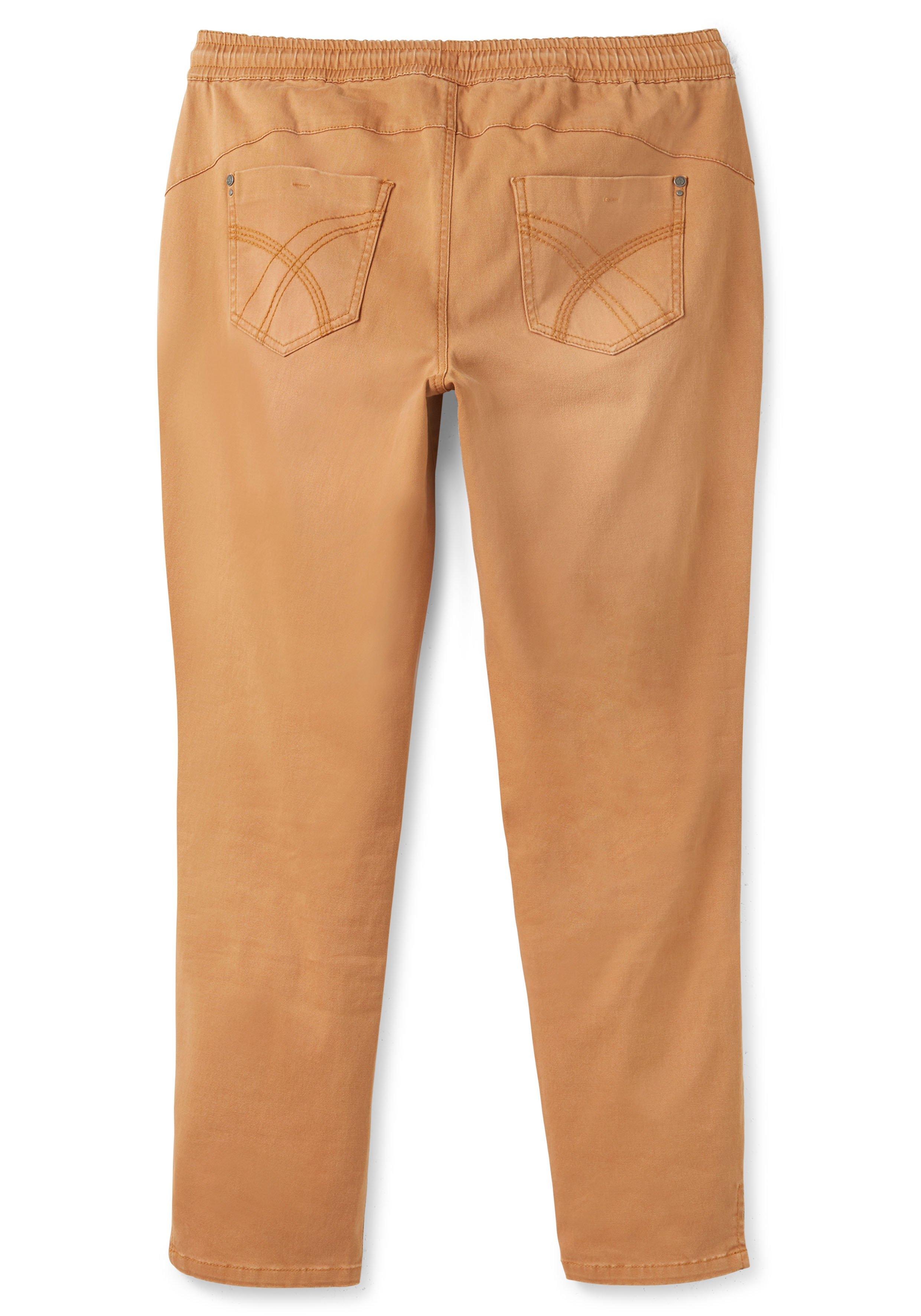 Schmale Colored- Jeans mit Schlupfbund