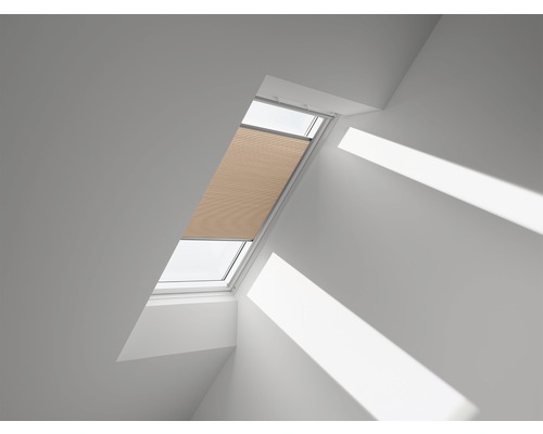 VELUX honingraat plisségordijn, massief goudbeige, handmatig, FHC C02 1049S