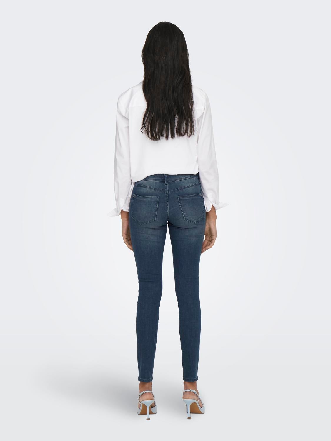 ONLWAUW Mittlere Taille Skinny Fit Jeans Blue Black Denim