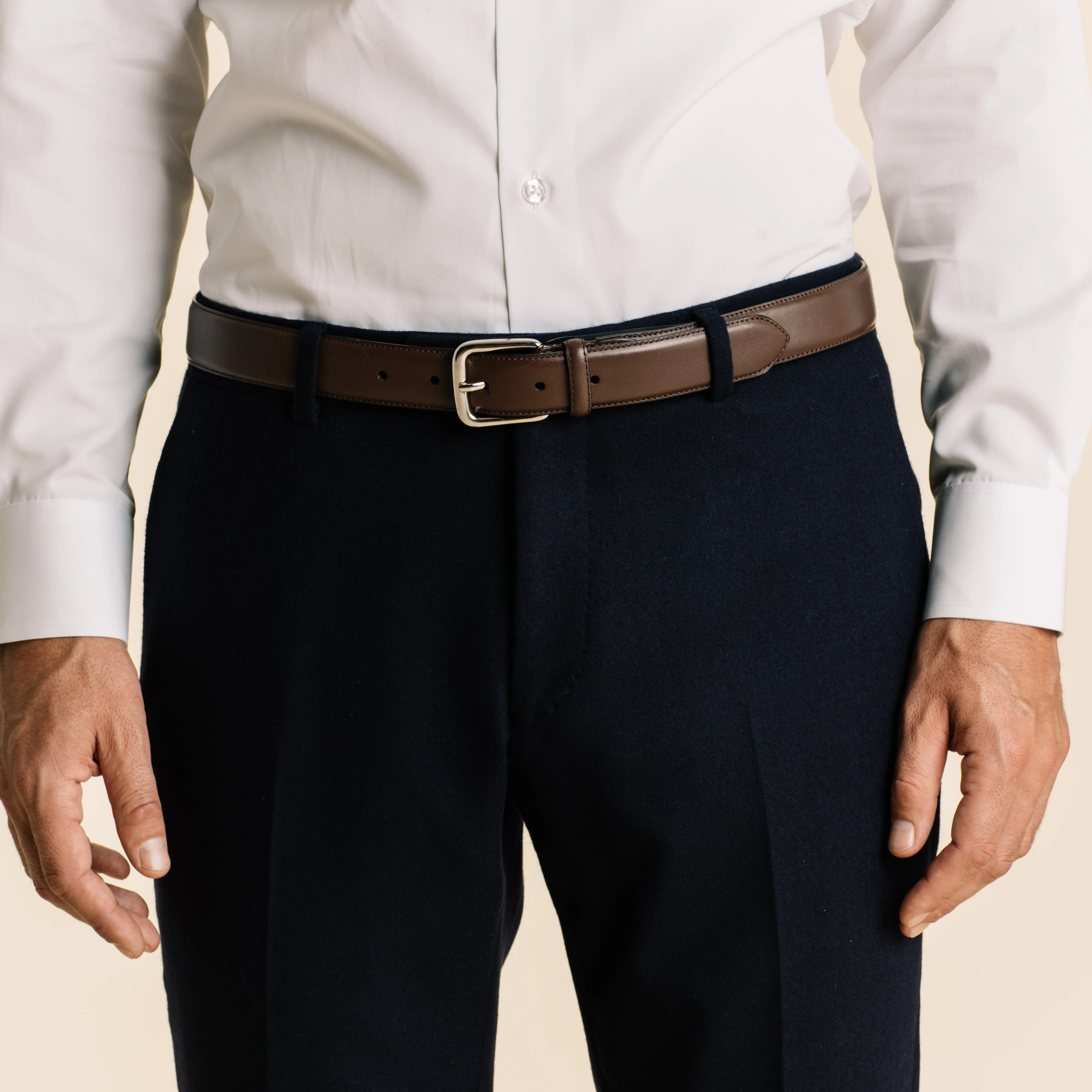 Brown full grain leather belt