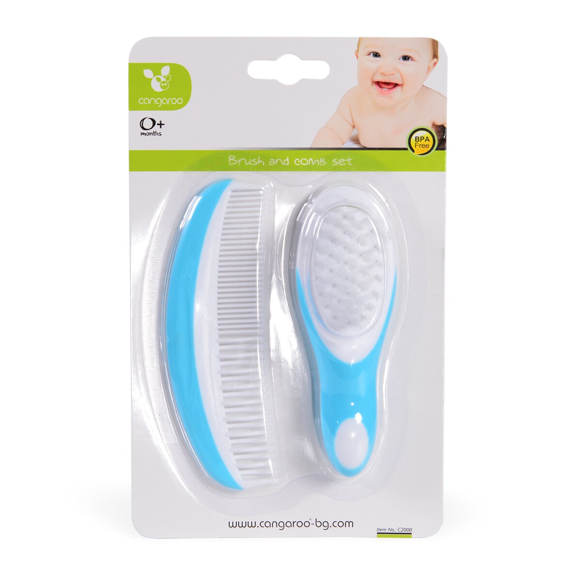 Baby Haarpflegeset C2000 blau, Haarbrüste, Kamm, empfindliche Kopfhaut für Babys