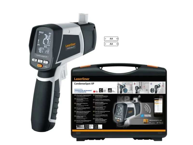 Laserliner CondenseSpot XP, °C, -30 - 1372 °C, Sort, Hvid, 1 °C, 80%, 3%