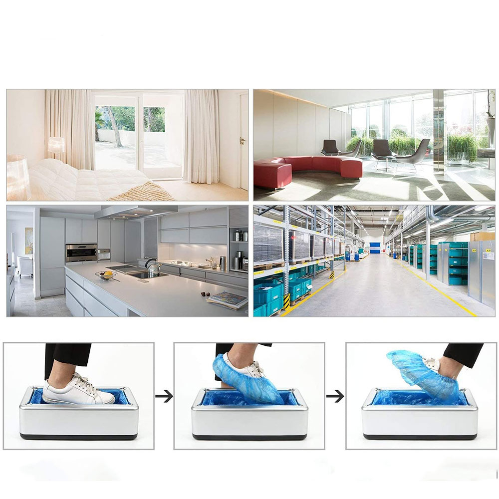 Automatischer Schuhüberzug Maschine Spender inkl. 200 Schuhabdeckungen - Silber