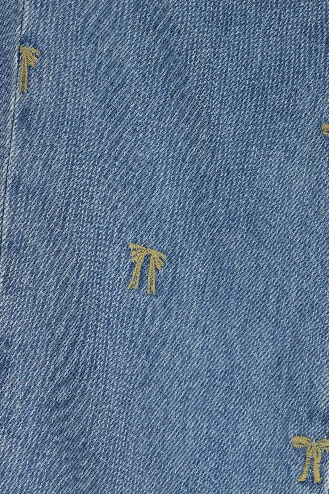 Blauwe tapered jeans met embroidery