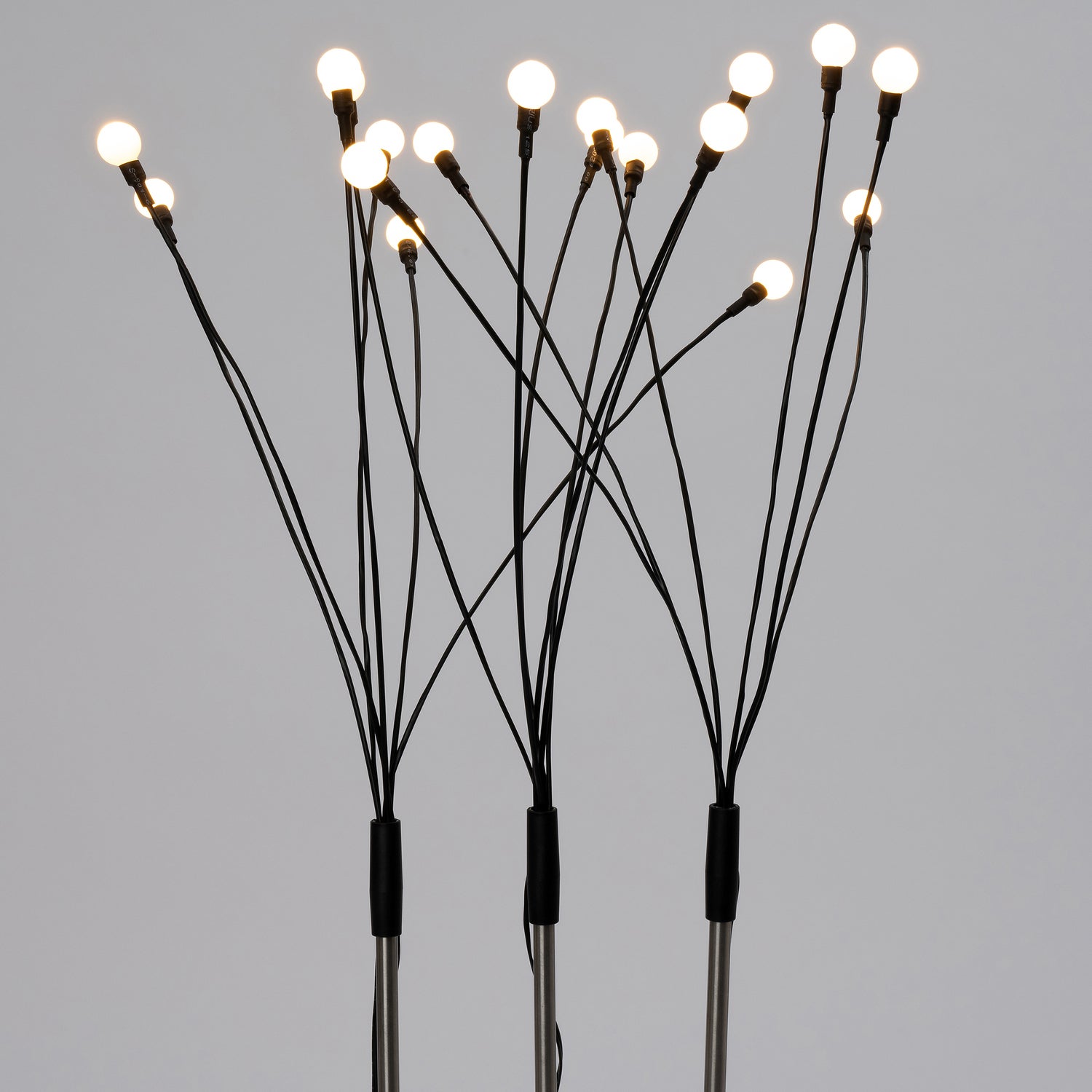 Intratuin tuinsteker zwart met verlichting en timer D 1,3 H 72 cm 3 stuks