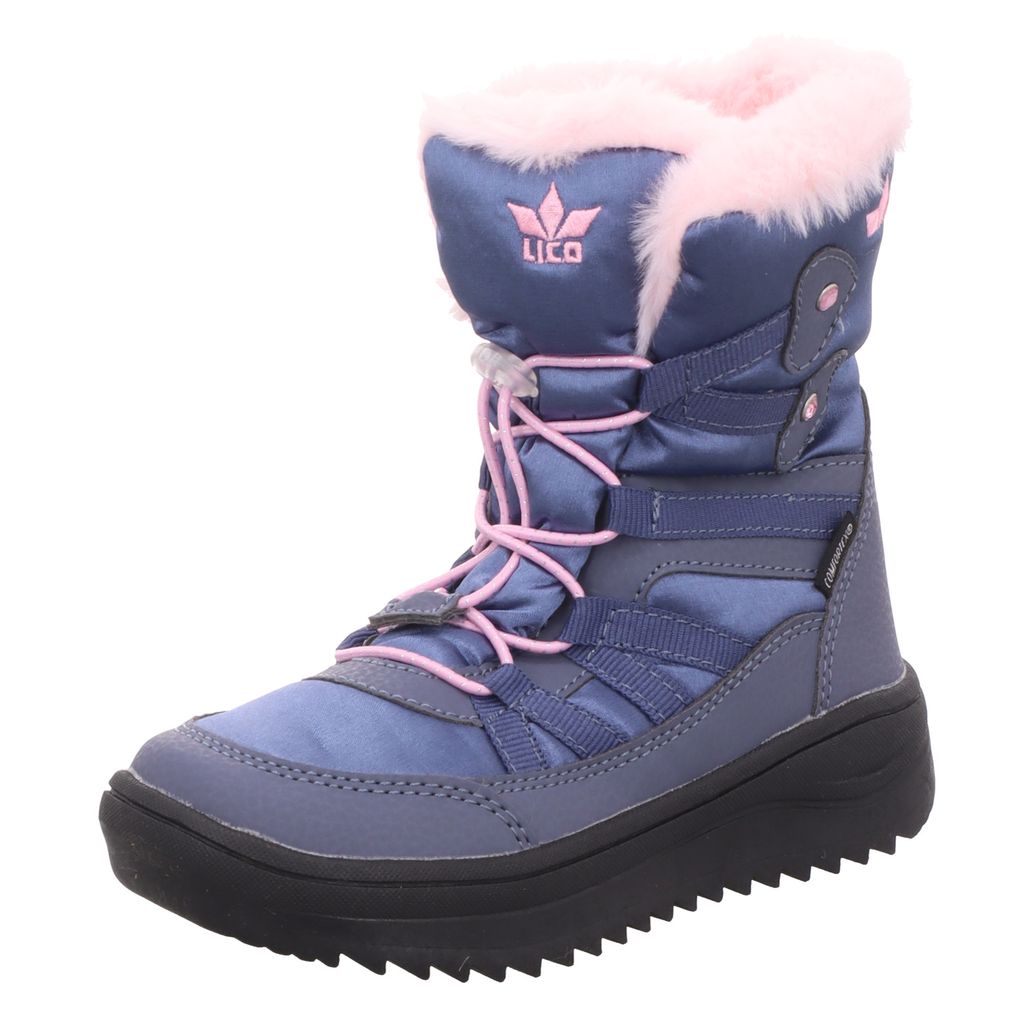 Lico Kinder-Mädchen-Outdoor-Allwetterstiefel gefüttert Aneta Blau-Rosa-Schwarz