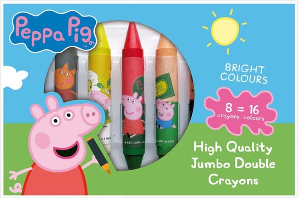 Peppa gris 8 store voks blyanter 16 farger blyanter greta gris