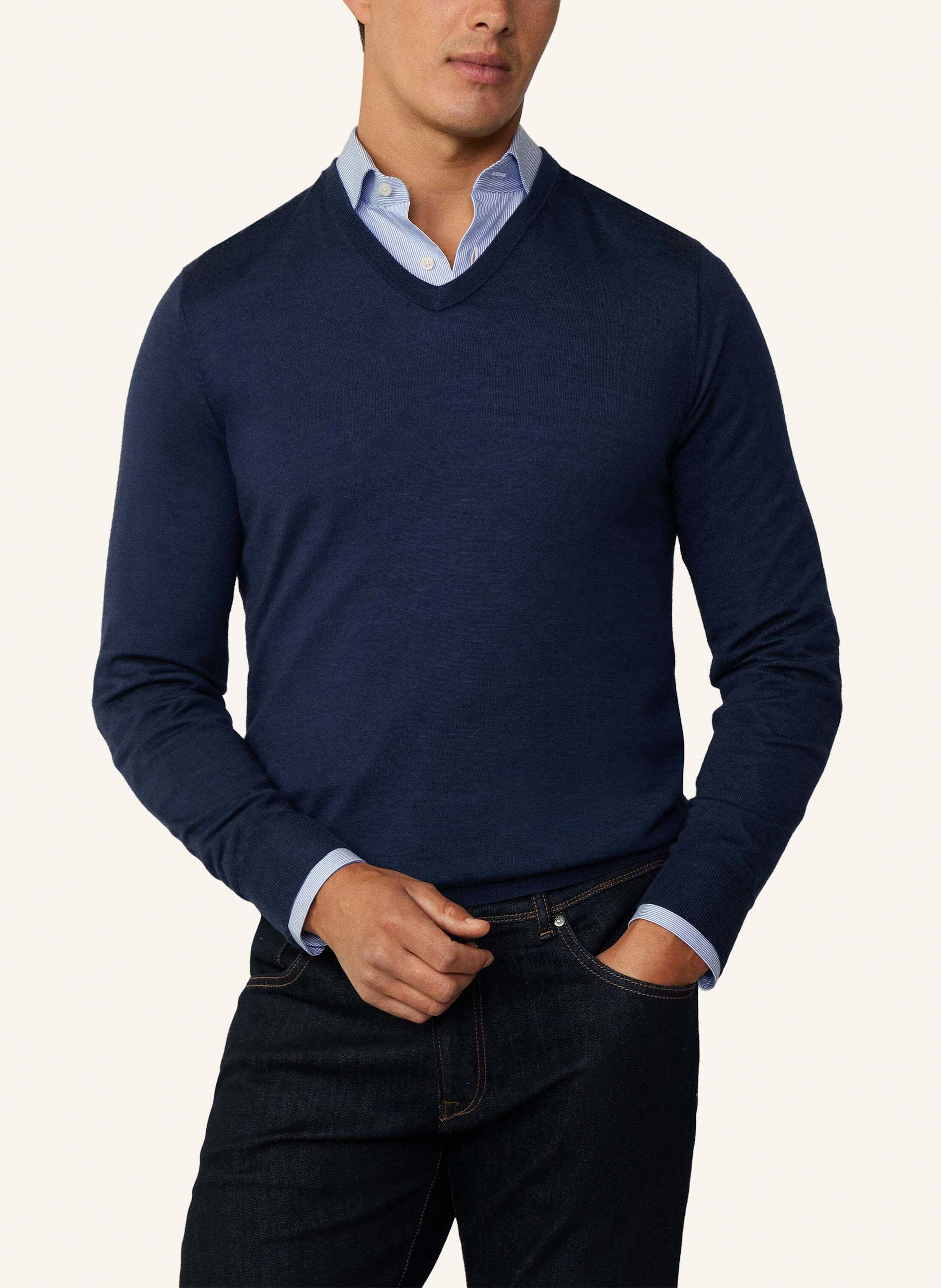 HACKETT LONDON Pullover GMD MERINO SILK V NCK