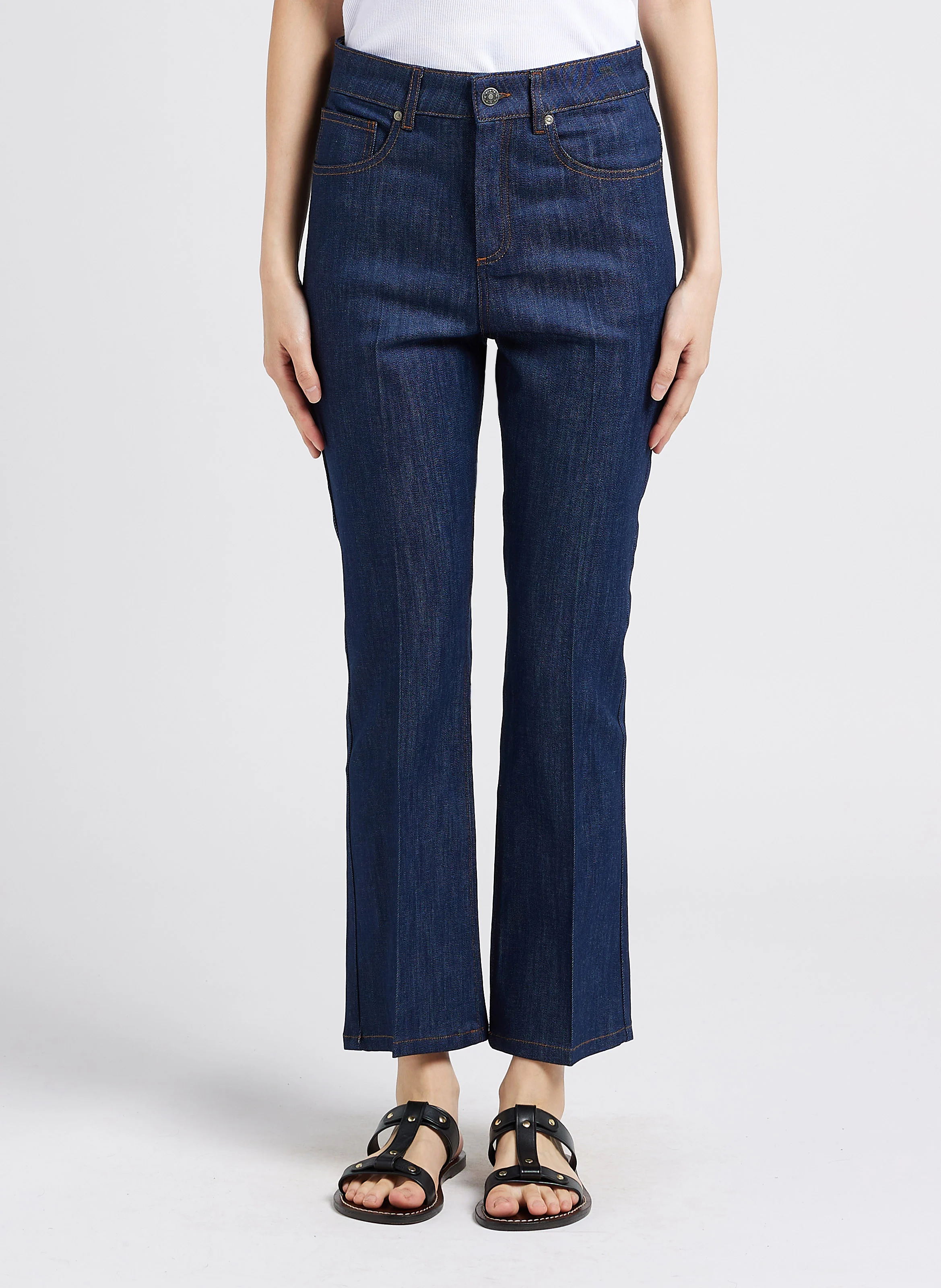 FRANCISCO - Jean flare en denim brut | Bleu