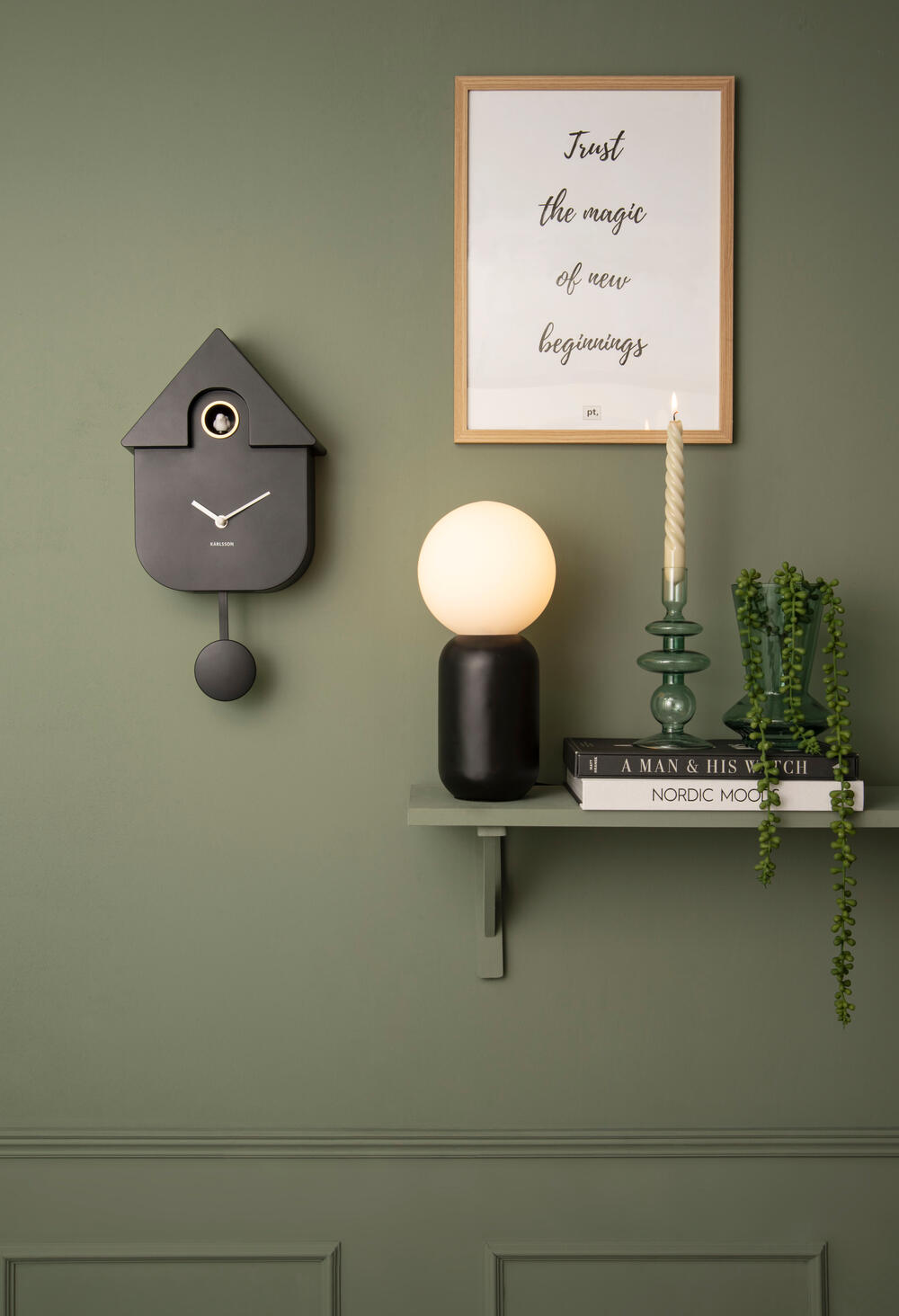 Karlsson  Modern Cuckoo vægur - sort