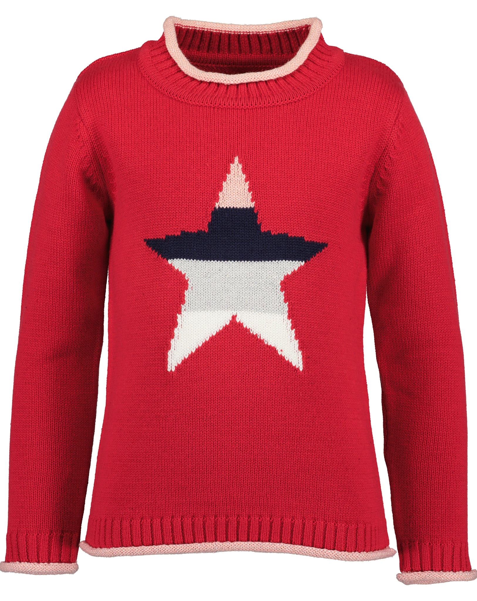 Strickpullover STRIPED STAR in rot