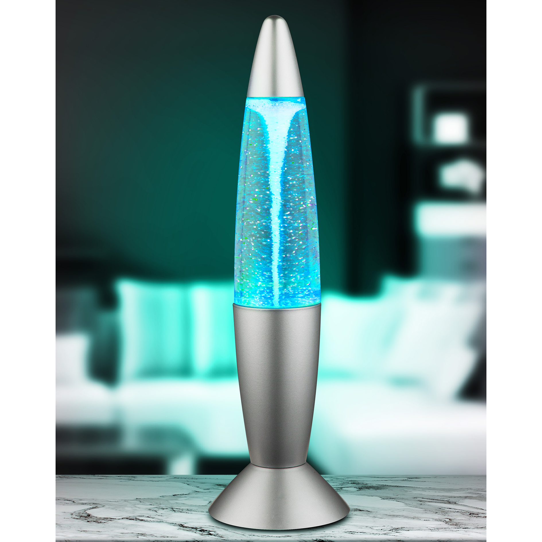 LED-Tischleuchte - silber - mit Farbwechsel