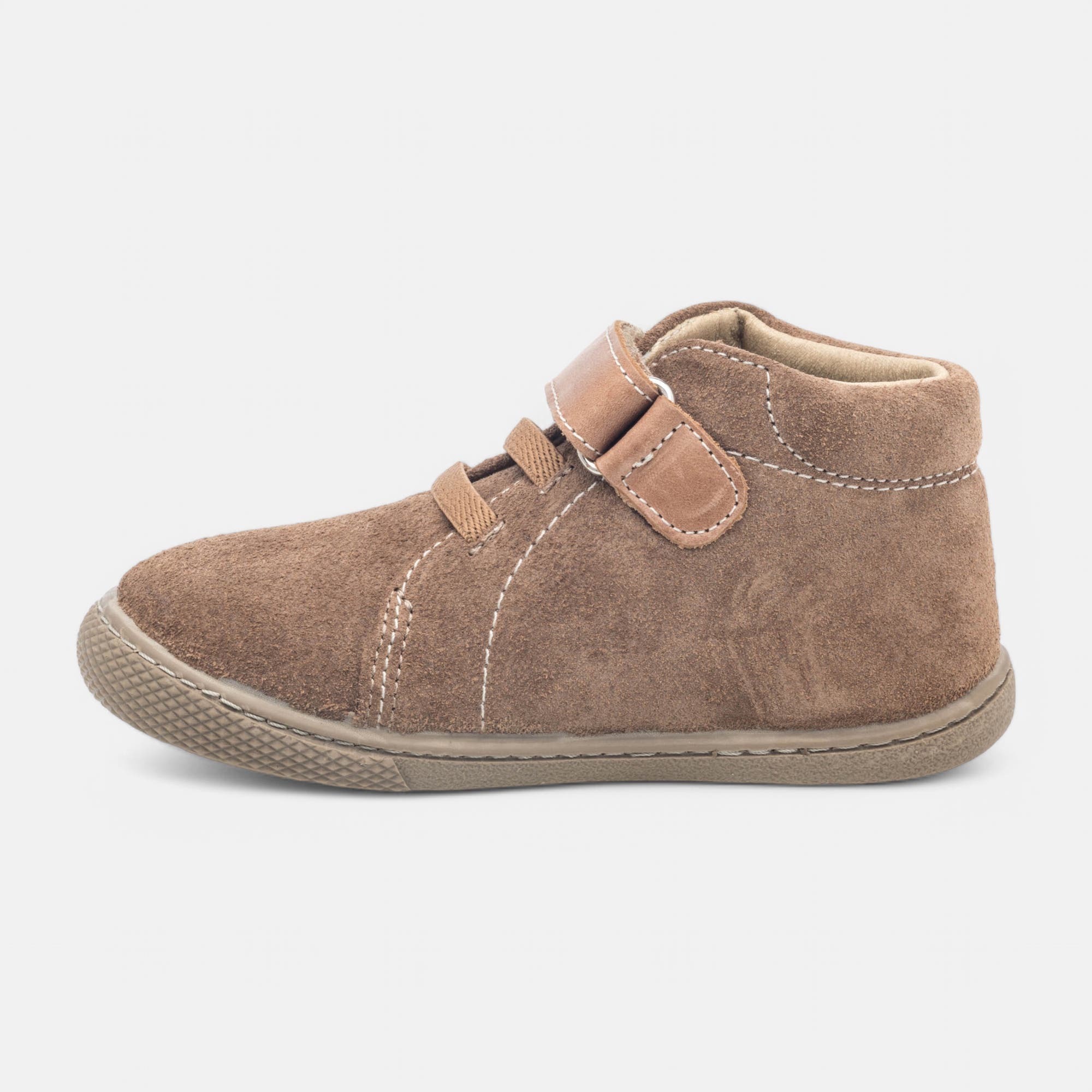 Baskets hautes Garçon en cuir cognac