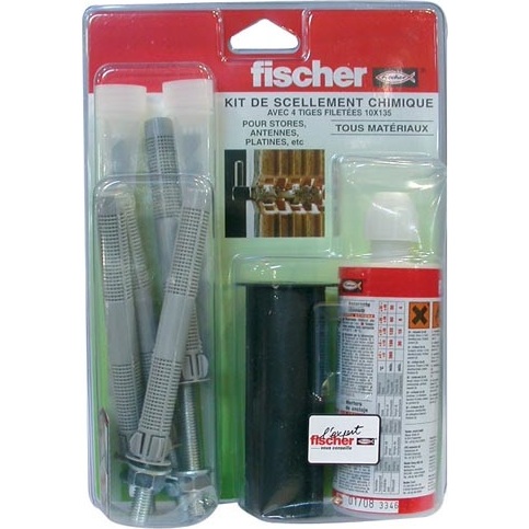 Kit scellement chimique - 150 mL - 4 tamis 16 x 130 - lot de 6 pièces