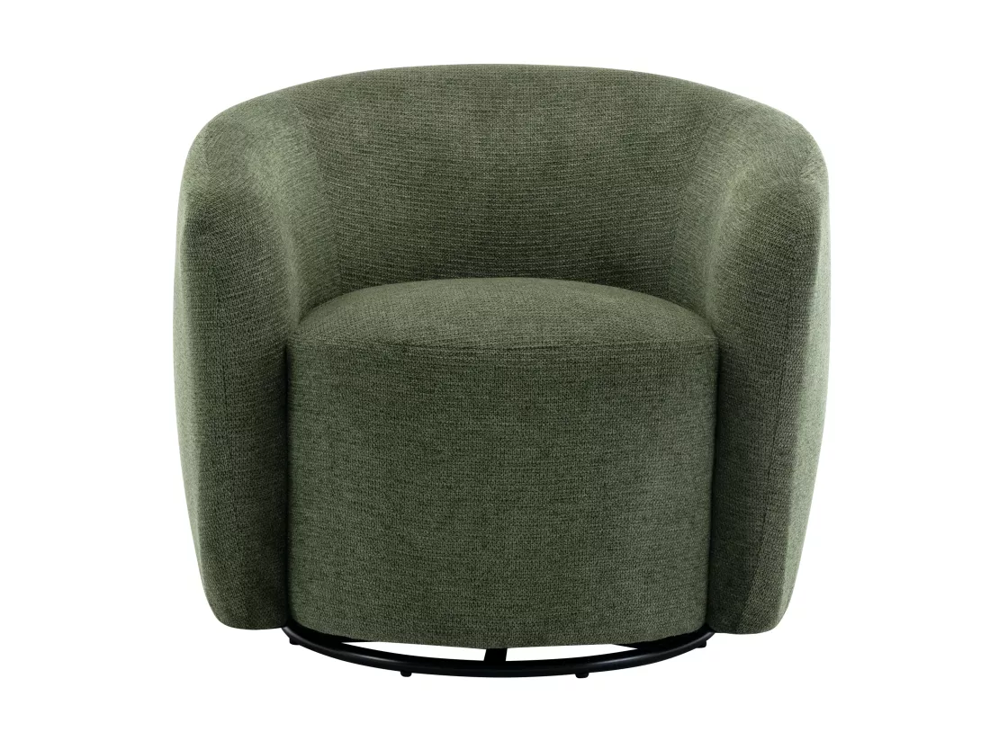 Fauteuil pivotant en tissu texturé kaki VEREIDE