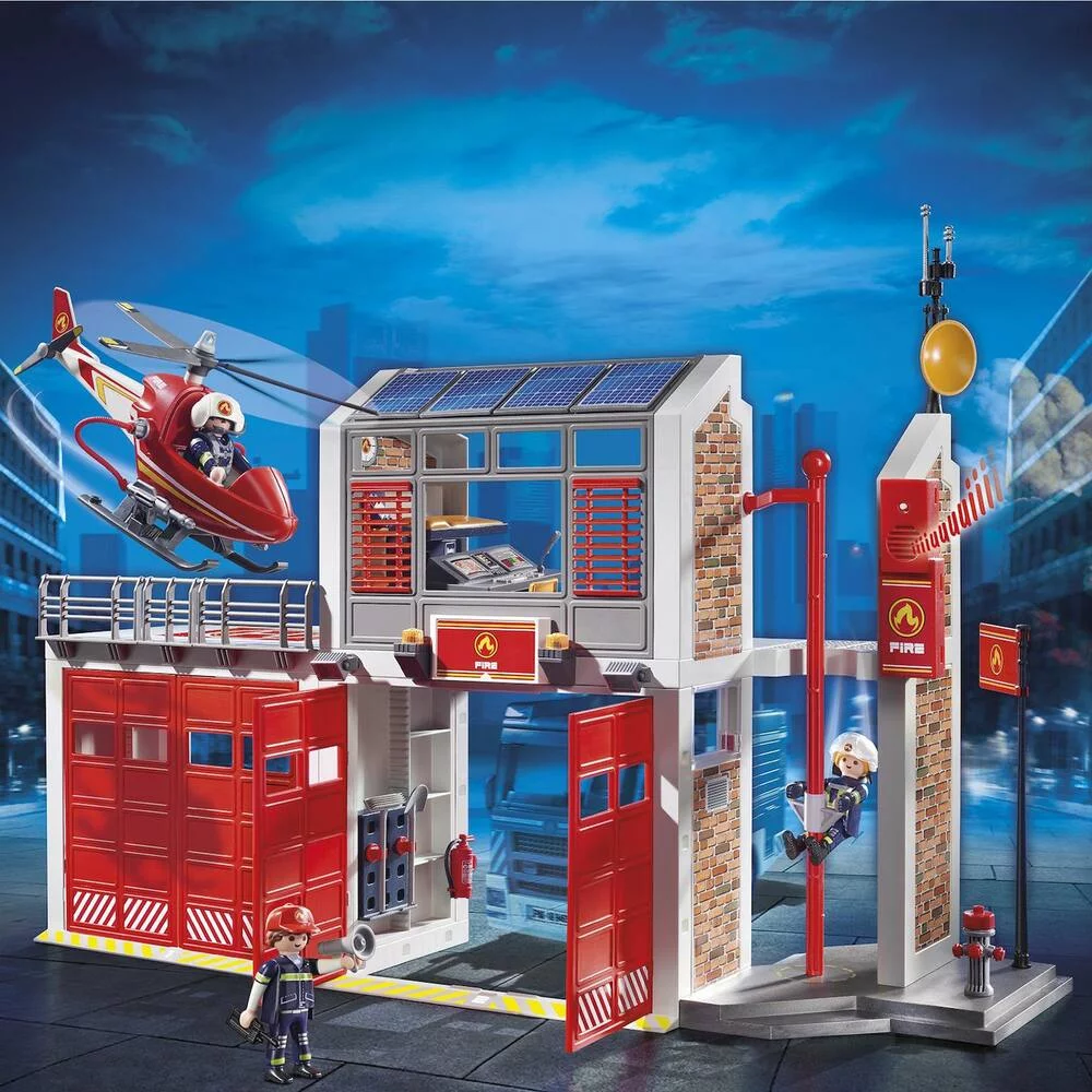 CASERNE DE POMPIERS ET HELICOPTERE - 9462