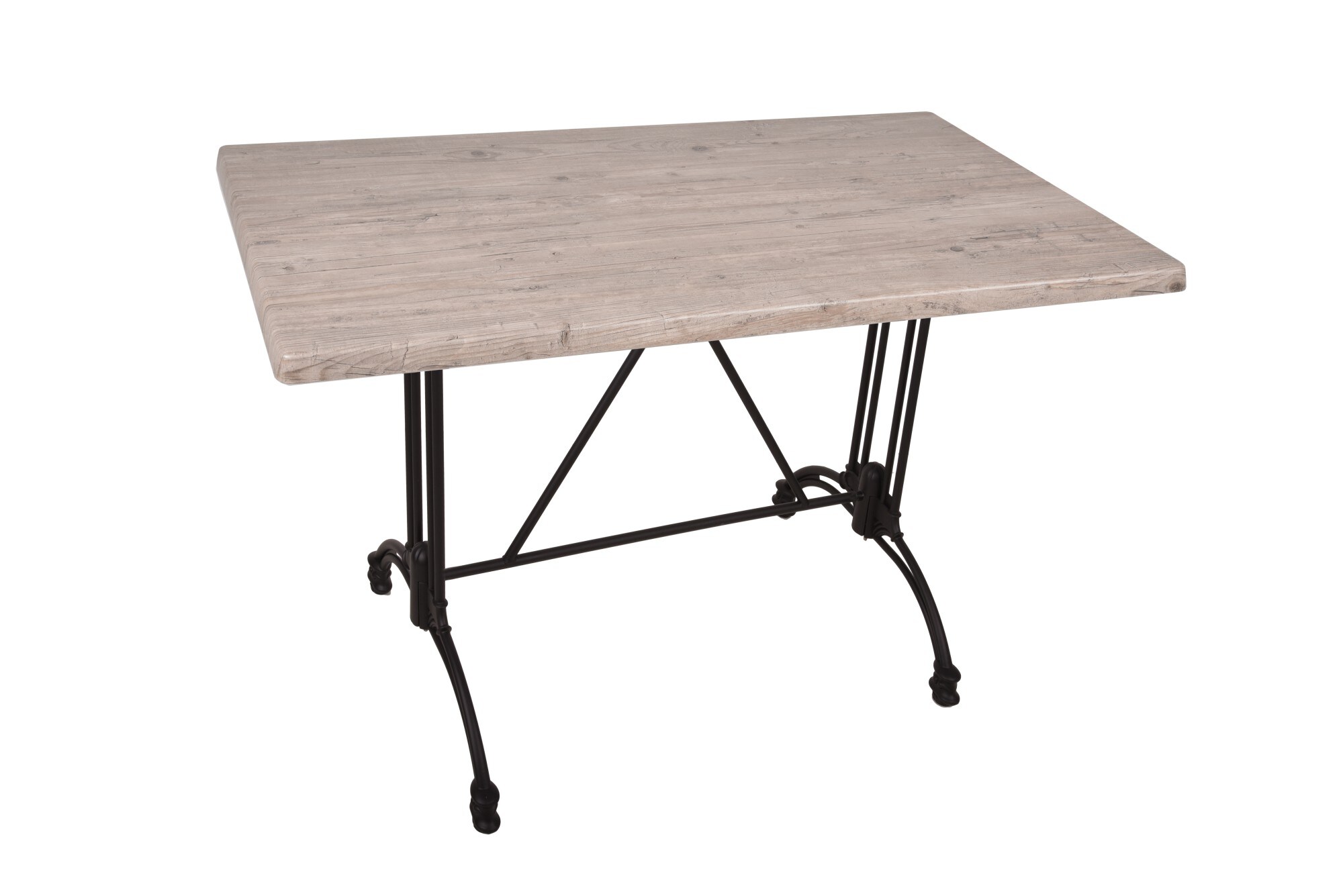 Bistrotisch Set Washington Pine 110x70cm Tischgestell Alu schwarz Garten Tisch