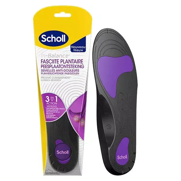 Palmilhas Scholl Anti-Dor para Fascite Plantar, Tamanho P (Calçado 37-39,5)