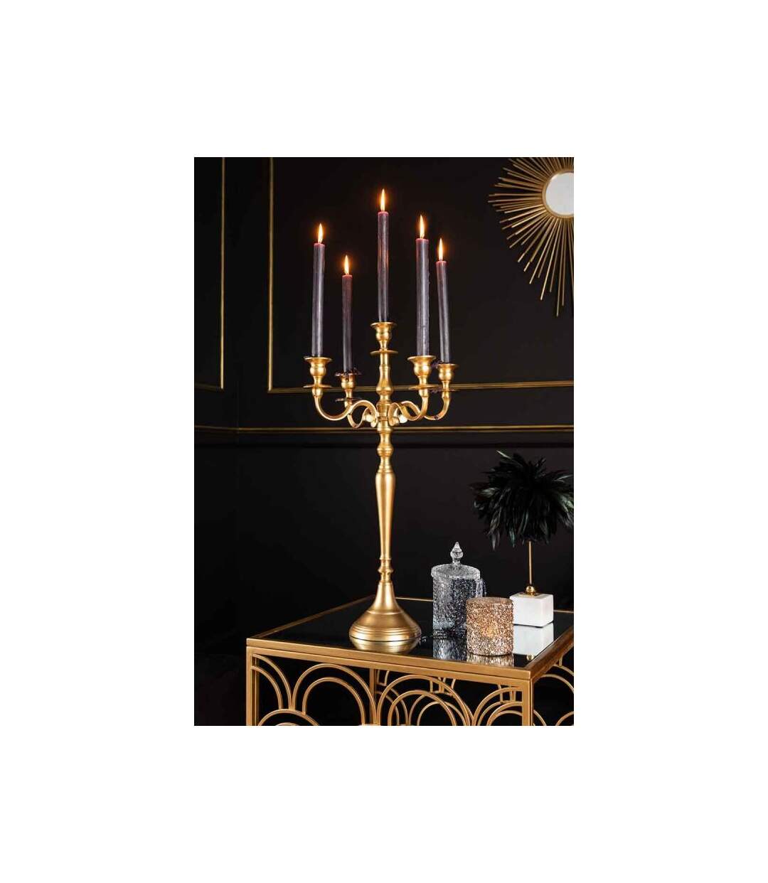 Paris Prix - Suspension De Noël perles Strass 45cm Noir