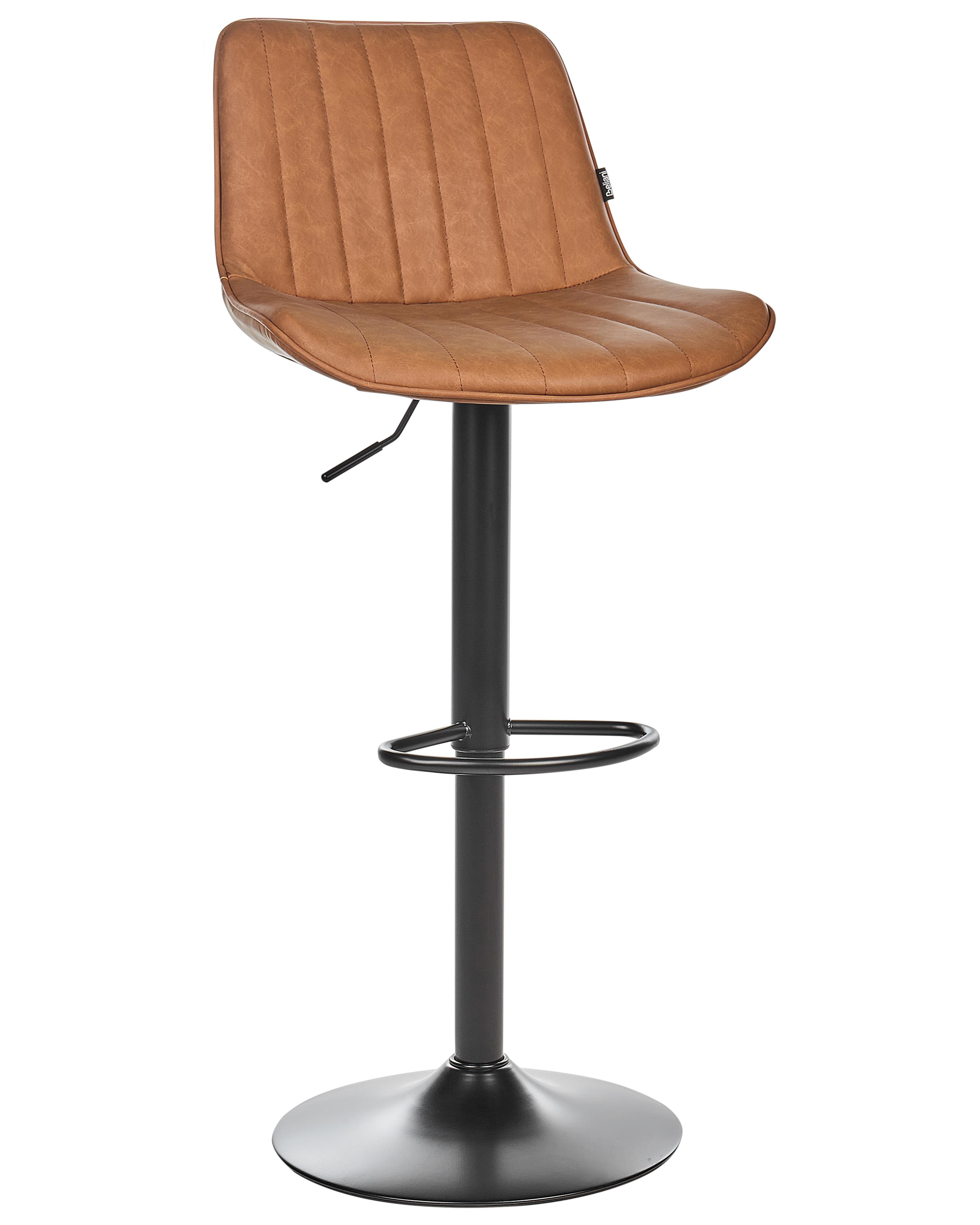Set van 2 barstoelen DUBROVNIK Kunstleer draaibaar Goudbruin